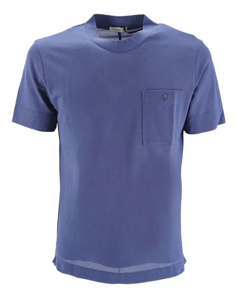 Paolo Pecora Milano T-Shirt mit Brusttasche - Blau Blau