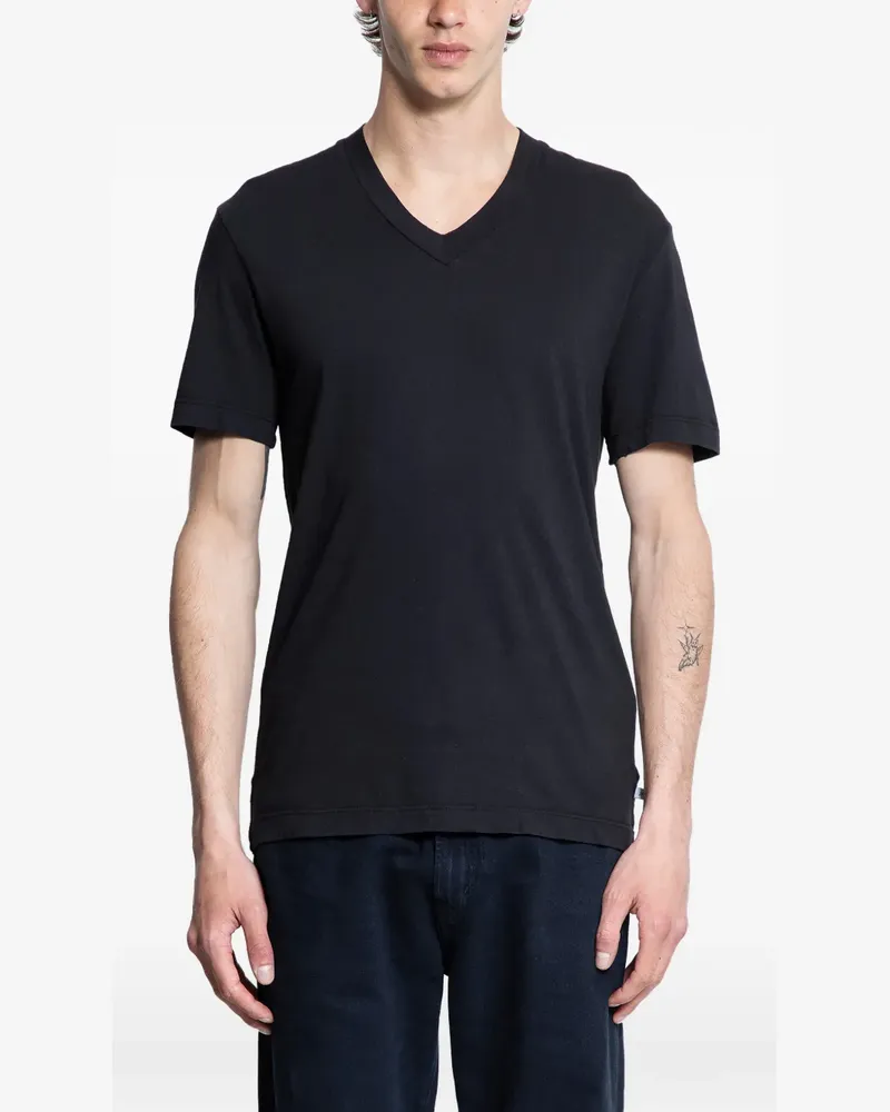 James Perse T-Shirt mit V-Ausschnitt - Schwarz Schwarz