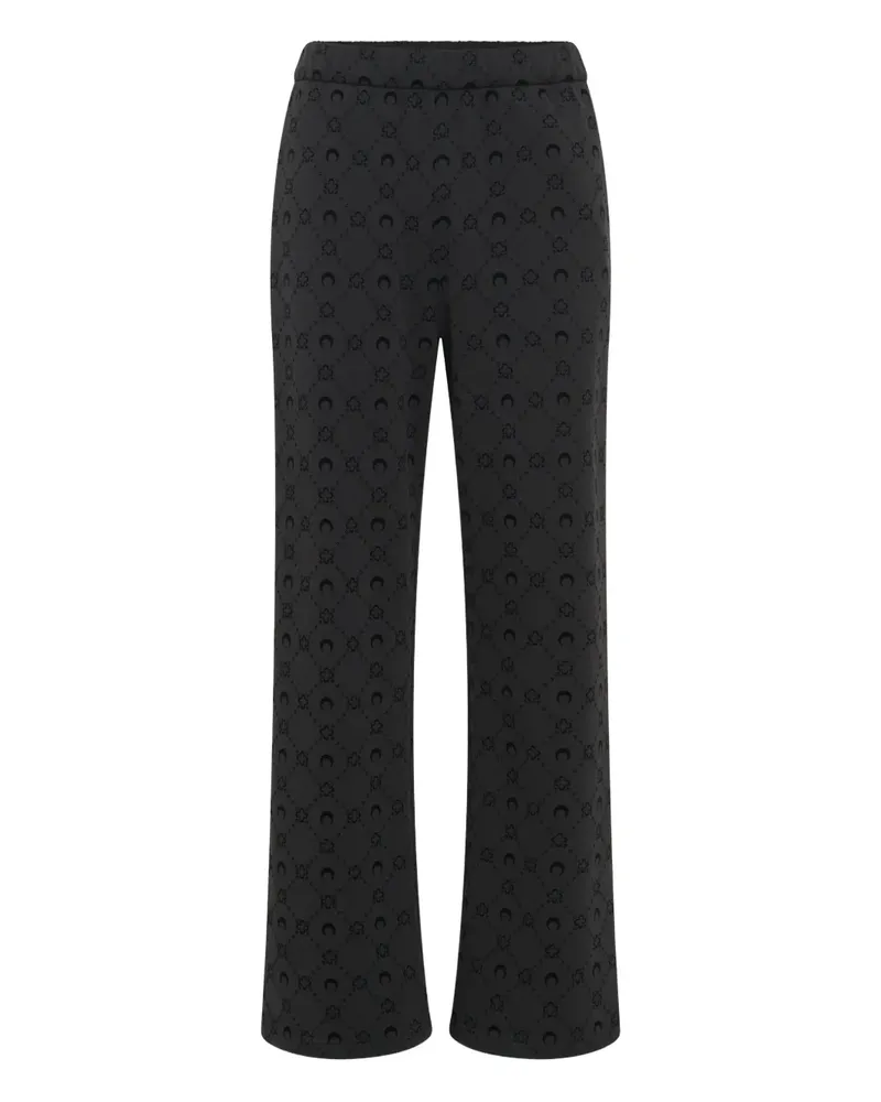 Marine Serre Fleece-Jogginghose mit Moon-Logo - Schwarz Schwarz