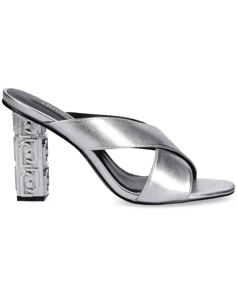 Liu Jo Sandalen mit Logo-Absatz 105mm - Silber Silber