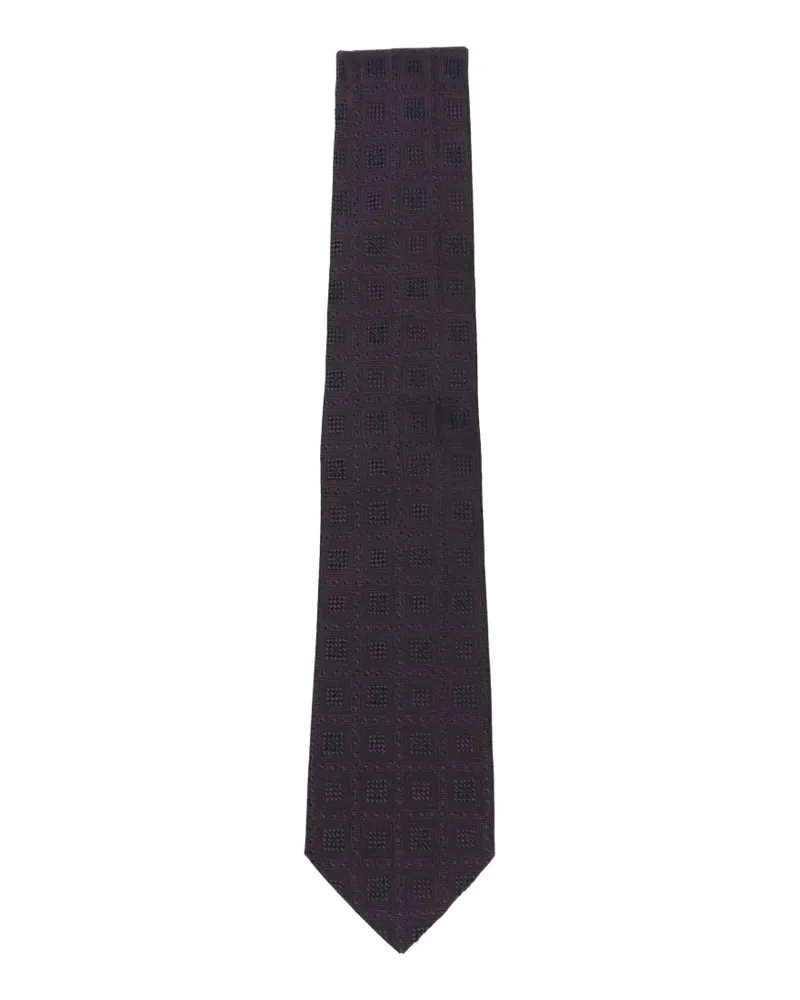 Tagliatore geometric-patterned jacquard tie - Violett Violett