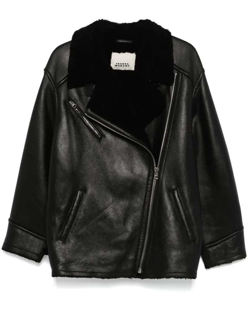 Isabel Marant Adelina Bikerjacke - Schwarz Schwarz