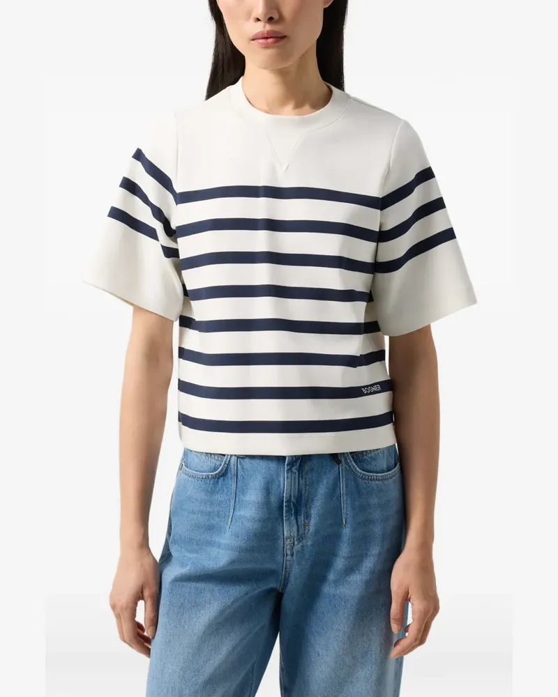 Bogner Gestreiftes Stacey T-Shirt - Weiß Weiß