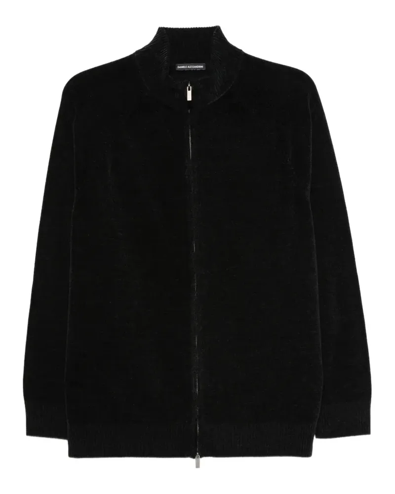 Daniele Alessandrini zip-up ribbed-trim cardigan - Schwarz Schwarz