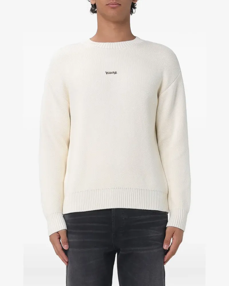 DISCLAIMER logo-print drop-shoulder sweater - Nude Nude