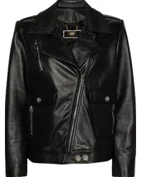 Elisabetta Franchi Bikerjacke aus Leder Schwarz