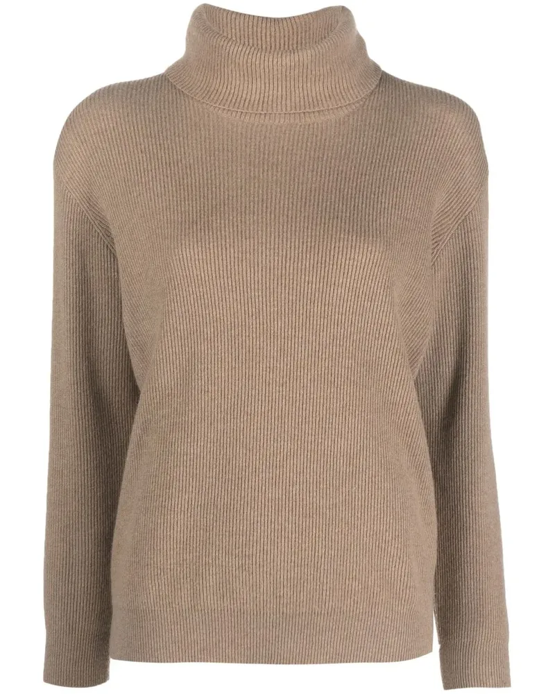 Brunello Cucinelli Kaschmirpullover mit Rollkragen - Nude Nude