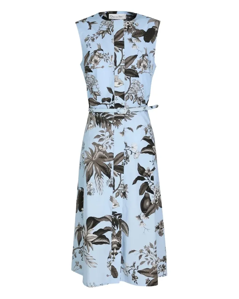 Oscar de la Renta Hemdkleid mit Gürtel - Blau Blau