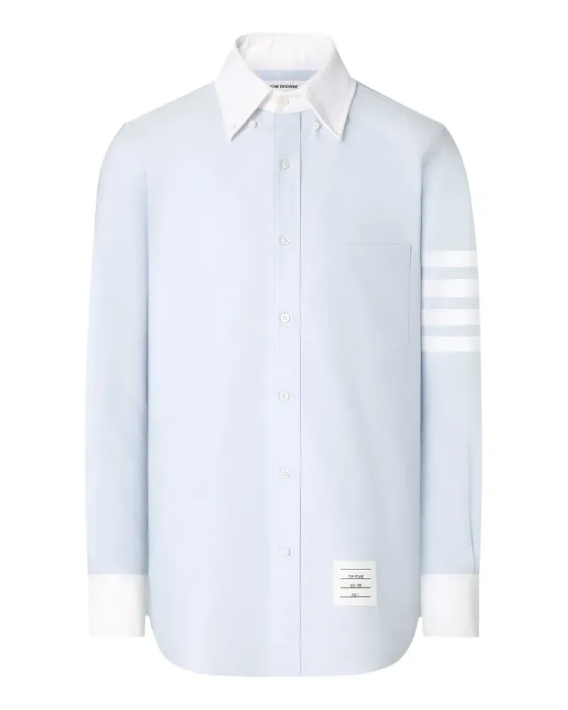Thom Browne Oxford-Hemd mit Logo-Streifen - Blau Blau
