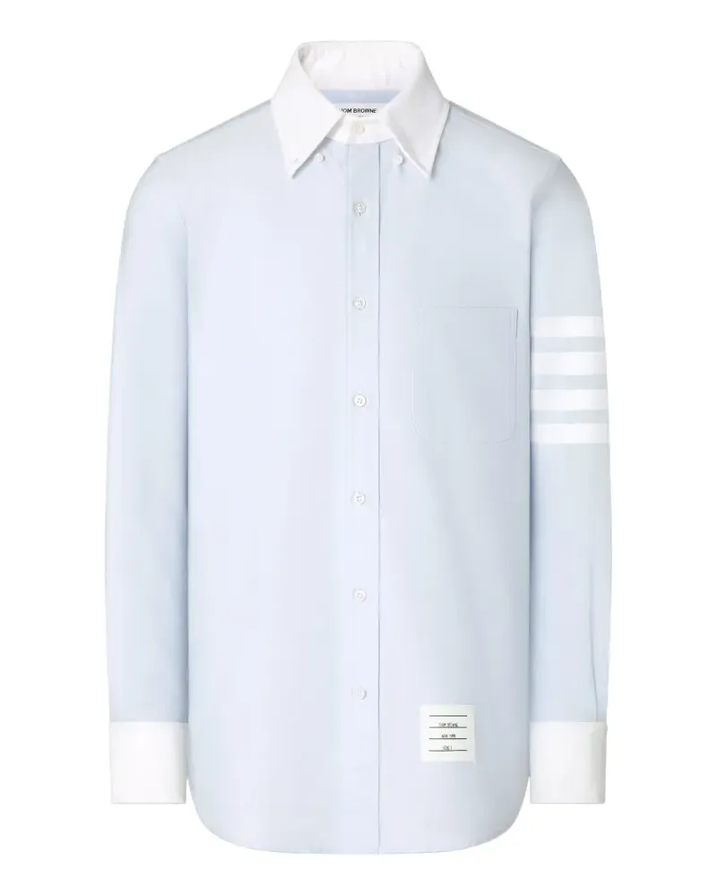 Thom Browne Oxford-Hemd mit Logo-Streifen - Blau Blau