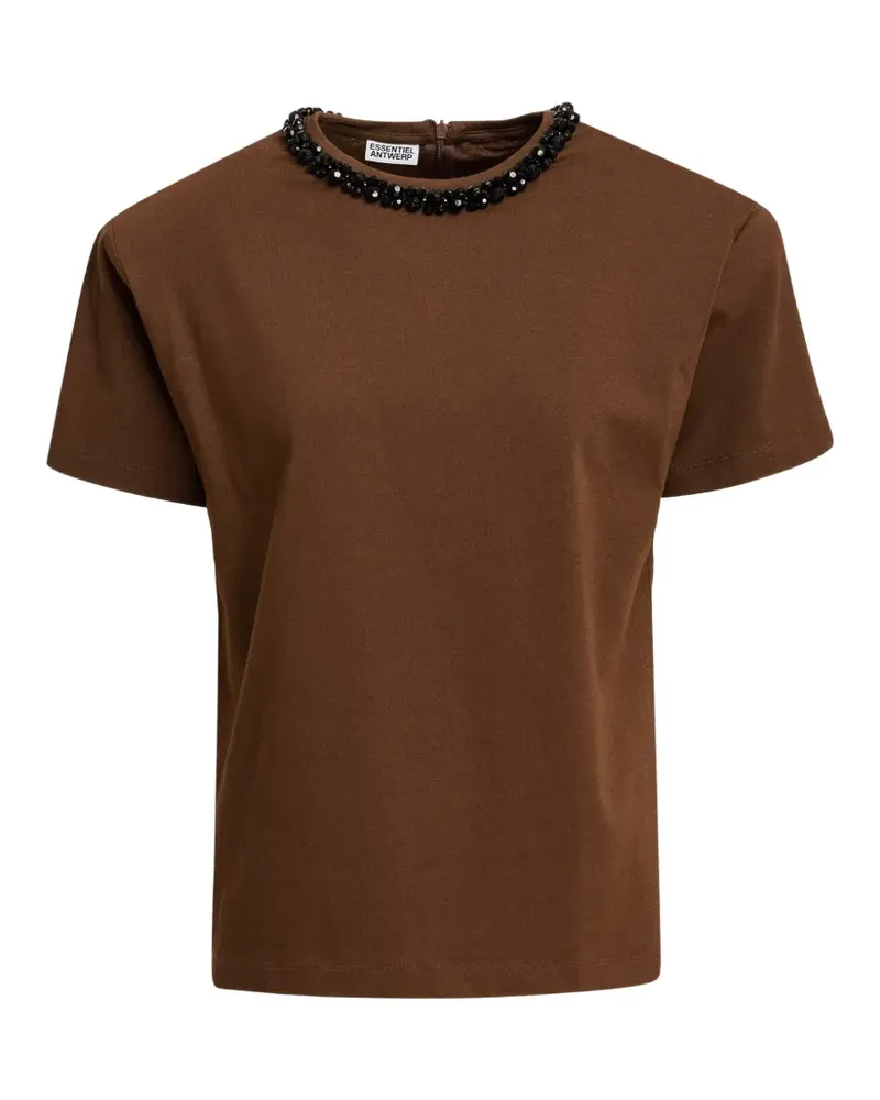 Essentiel Kardinal T-Shirt mit Kragen - Braun Braun