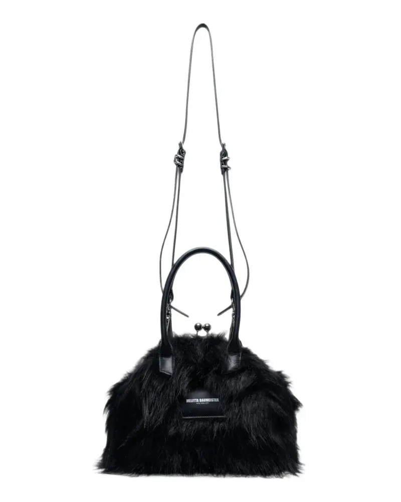 Melitta Baumeister Kiss-Lock Schultertasche aus Faux Fur - Schwarz Schwarz