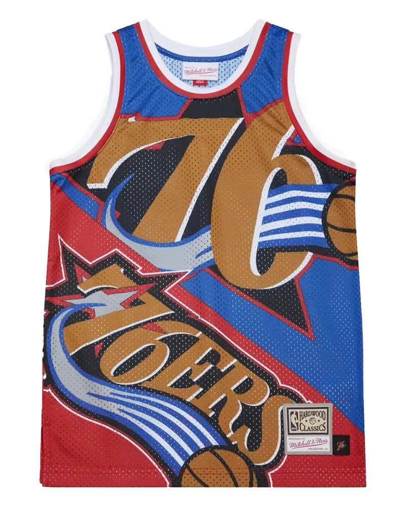 Mitchell & Ness x NBA Big Face Fashion Tank 5.0 Philadelphia 76ers Tanktop - Blau Blau