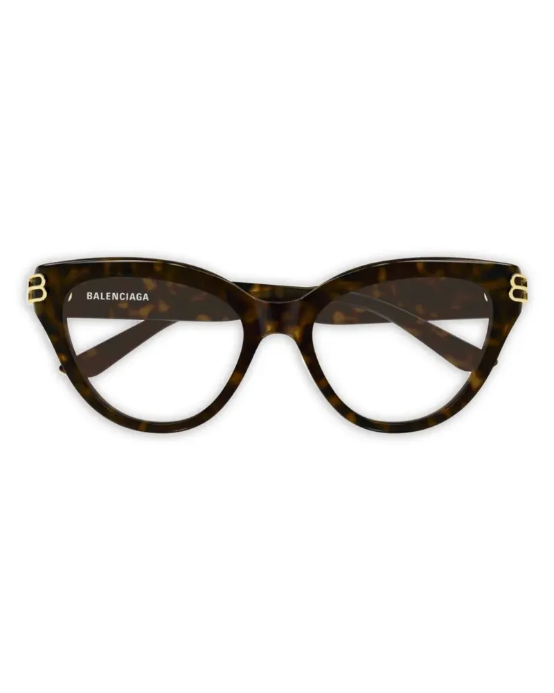 Balenciaga Cat-Eye-Brille mit Logo - Braun Braun