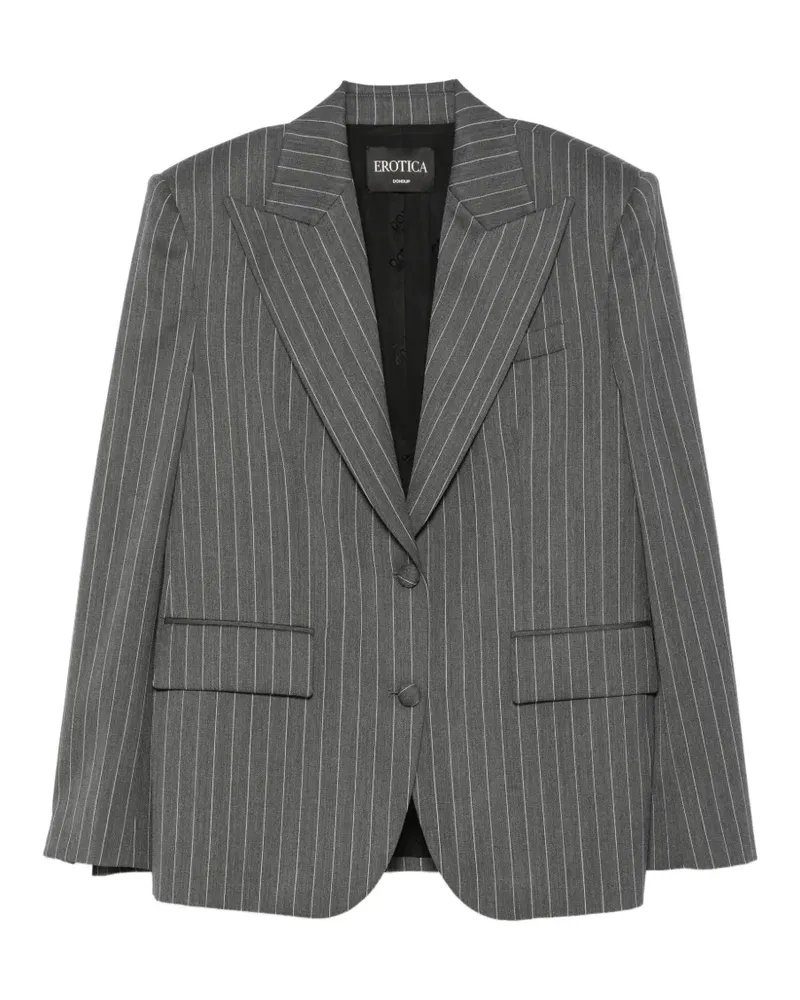 Dondup pinstripe-pattern peaked-lapel blazer - Grau Grau