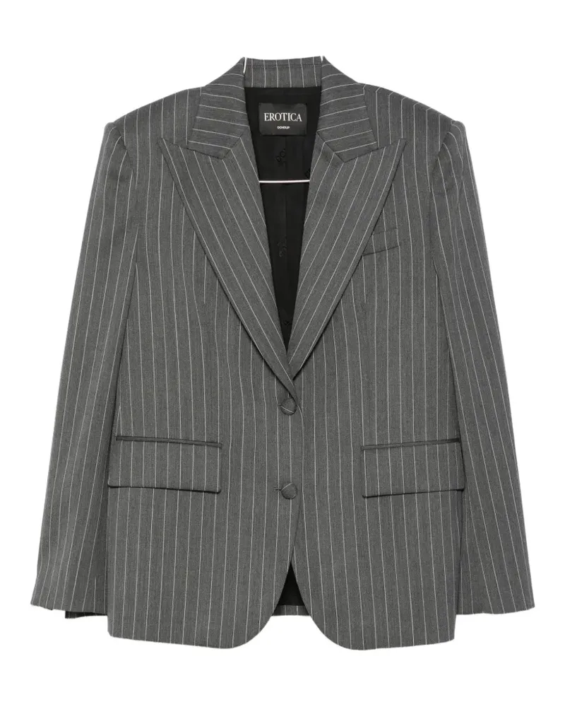 Dondup pinstripe-pattern peaked-lapel blazer - Grau Grau