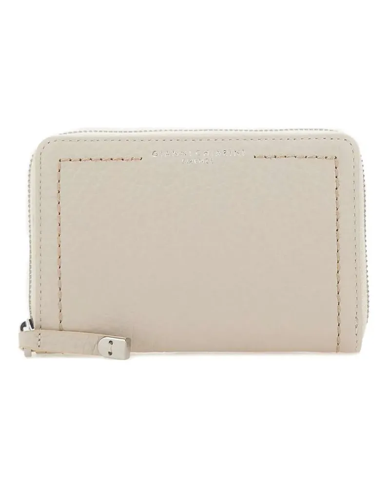 Gianni Chiarini Bubble zip maxi-grain leather wallet - Weiß Weiß