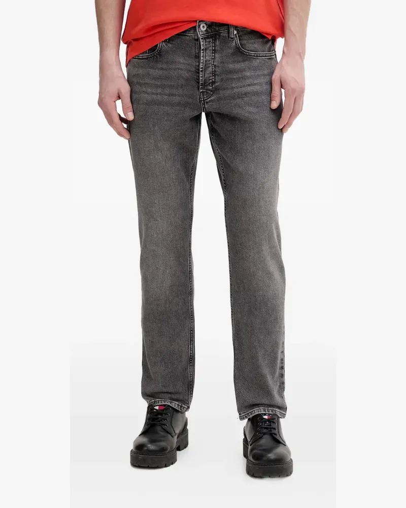 Karl Lagerfeld logo-print straight-leg jeans - Grau Grau