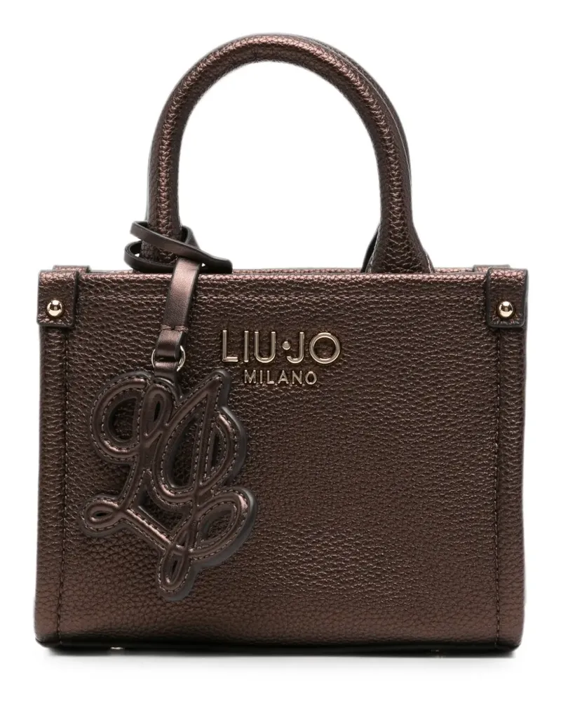 Liu Jo logo-plaque pebbled tote bag - Braun Braun