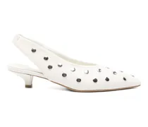 Slingback-Pumps mit Nieten - Weiß