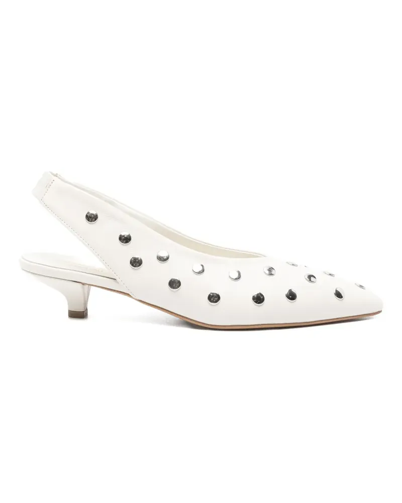 Bianca Di studded-embellishment slingback pumps - Weiß Weiß
