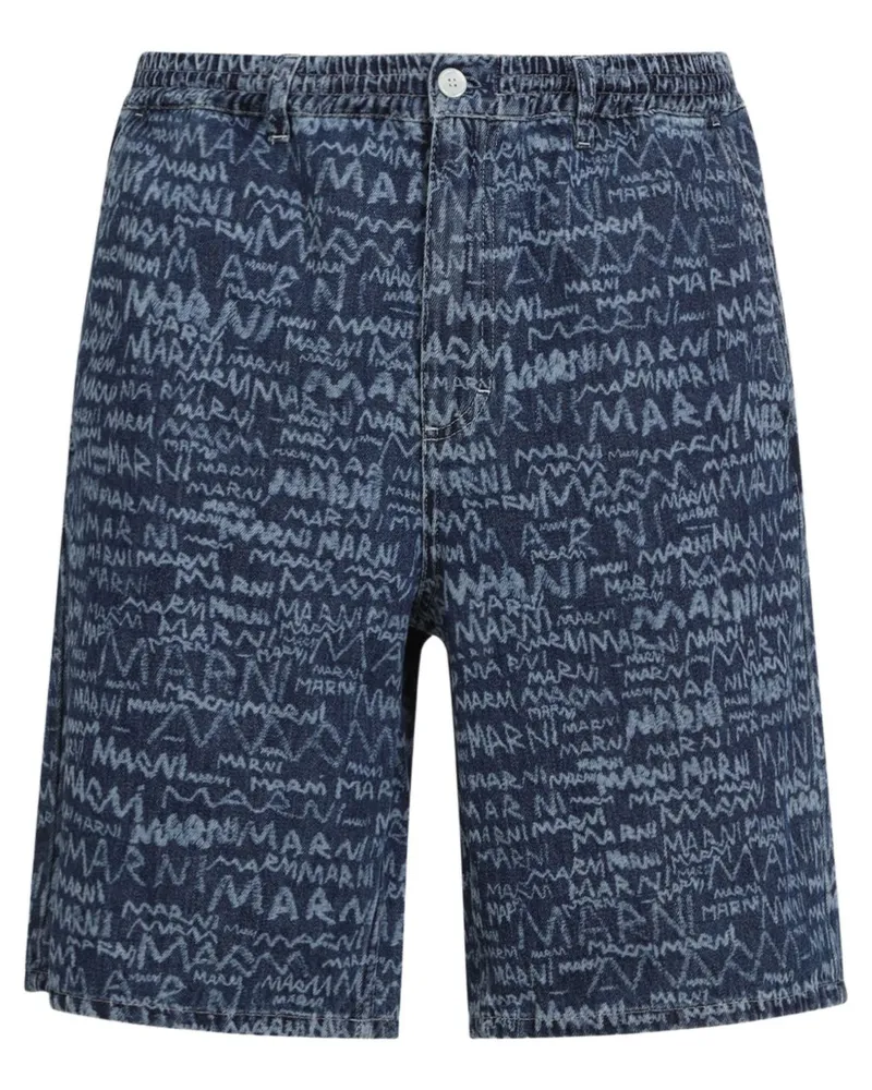 Marni Shorts mit Logo-Print - Blau Blau