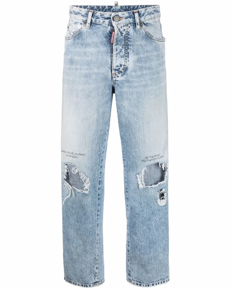 Dsquared2 Gerade Jeans im Distressed-Look - Blau Blau