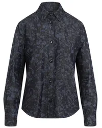 Giorgio Armani Jeanshemd mit Blumen-Print Schwarz