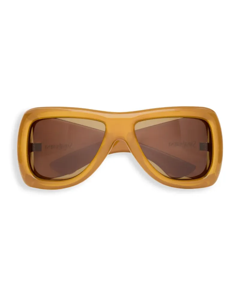 Saint Laurent SL 902 Sonnenbrille mit eckigem Gestell - Gelb Gelb