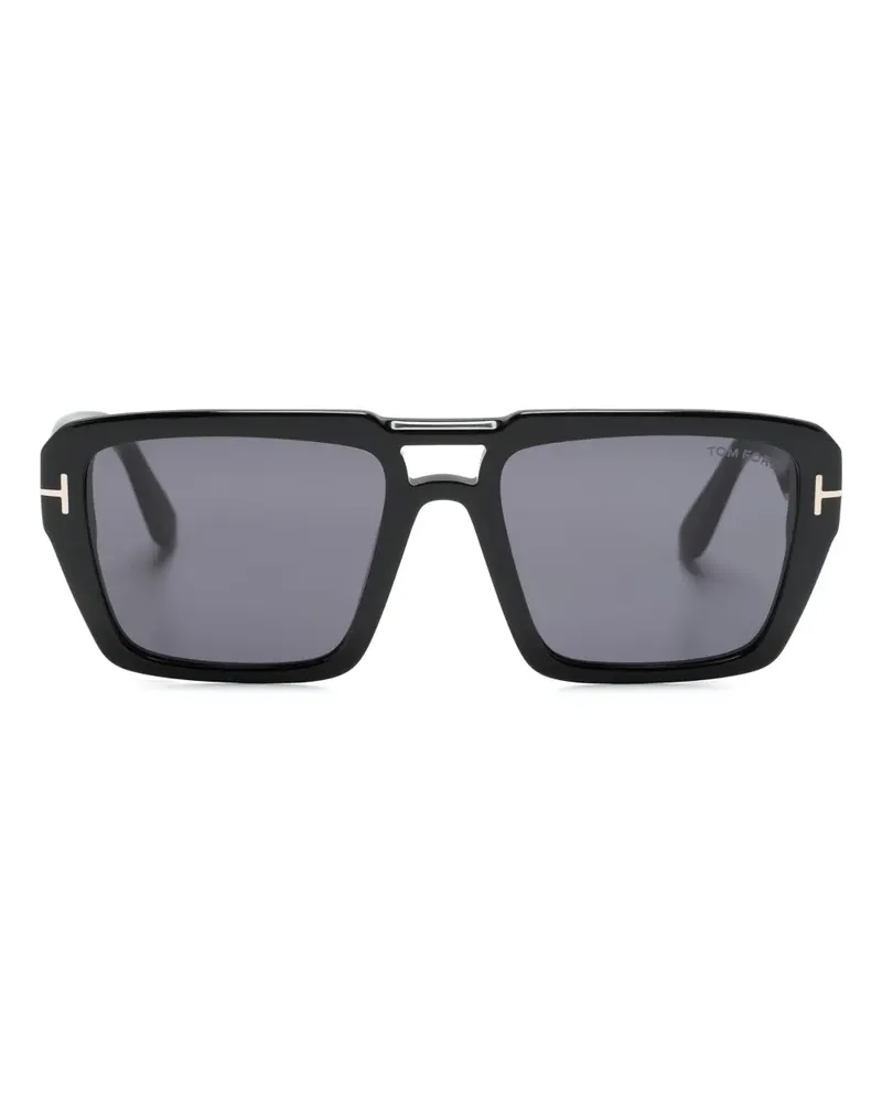 Tom Ford Eckige Redford Sonnenbrille - Schwarz Schwarz
