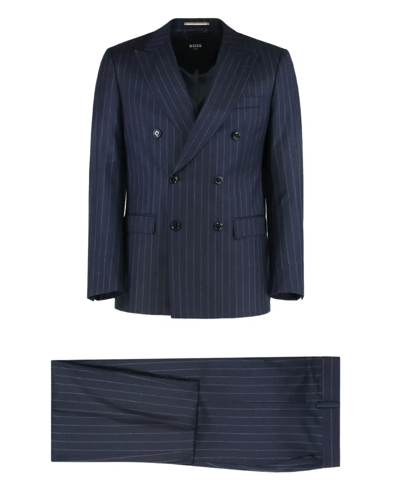 HUGO BOSS Doppelreihiger Anzug mit Nadelstreifen - Blau Blau
