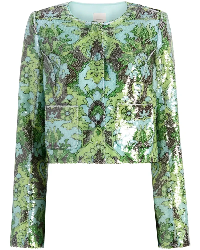 Cinq à Sept Damask Aspen Jacke mit Pailletten - Blau Blau