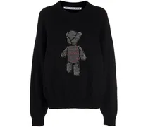 Pullover mit Kristallen - Schwarz