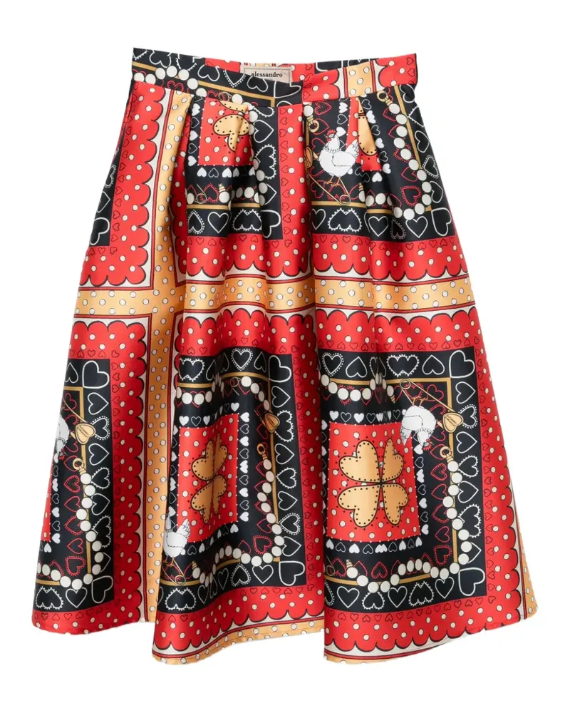 Alessandro Enriquez printed skirt - Rot Rot