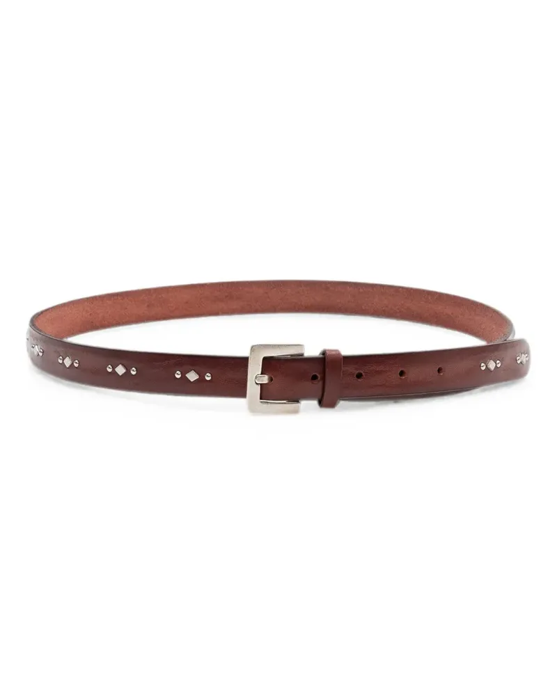Orciani Ledergürtel mit Nieten - Braun Braun
