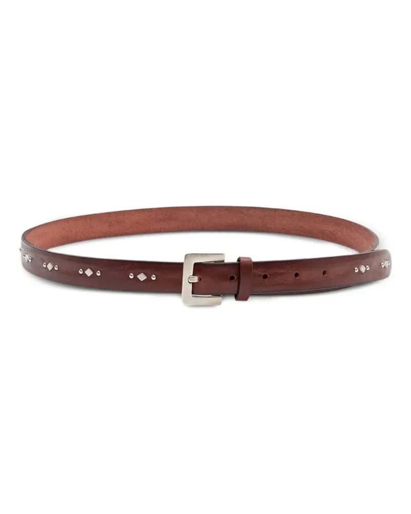 Orciani Ledergürtel mit Nieten - Braun Braun