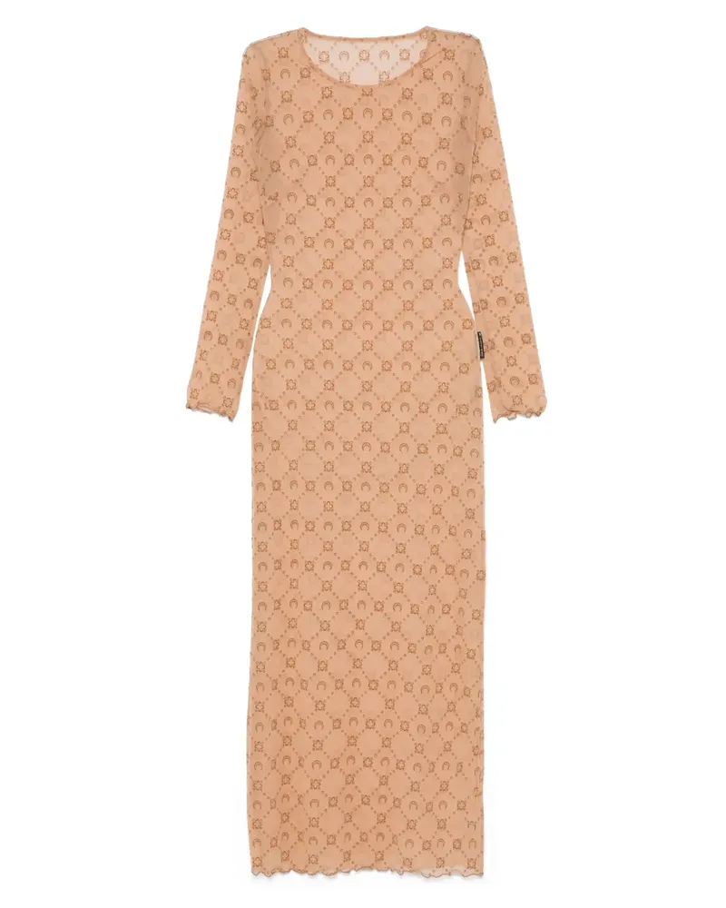 Marine Serre Mesh-Kleid mit Monogramm - Nude Nude