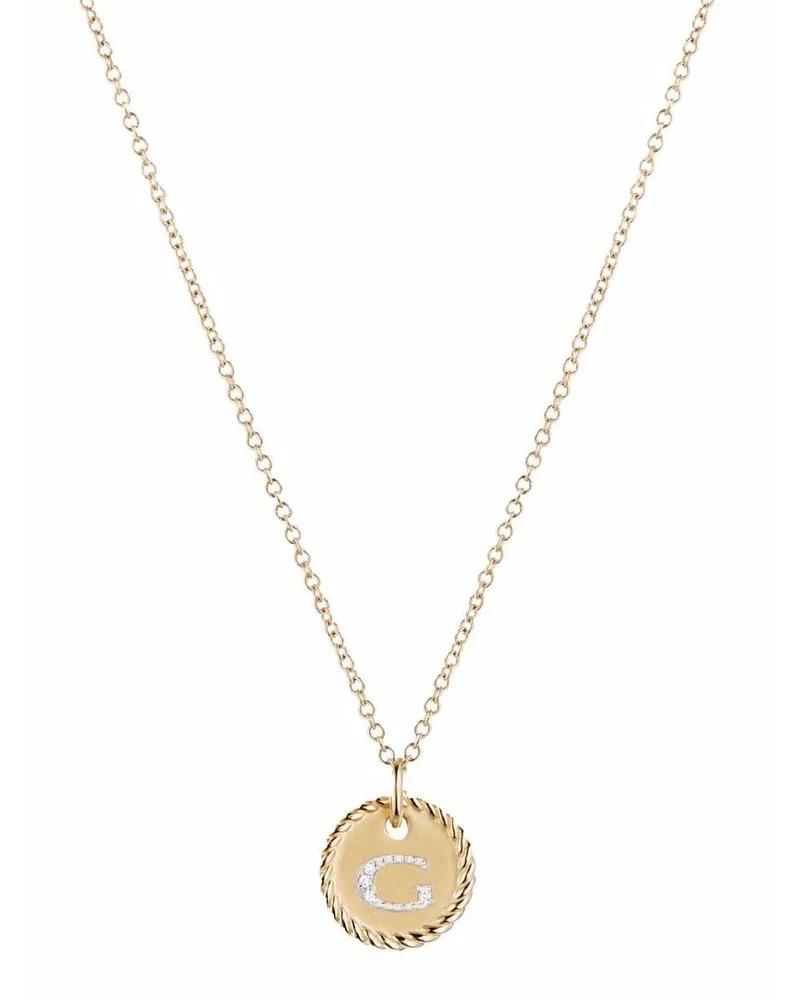David Yurman 18kt Gelbgoldhalskette mit Diamanten