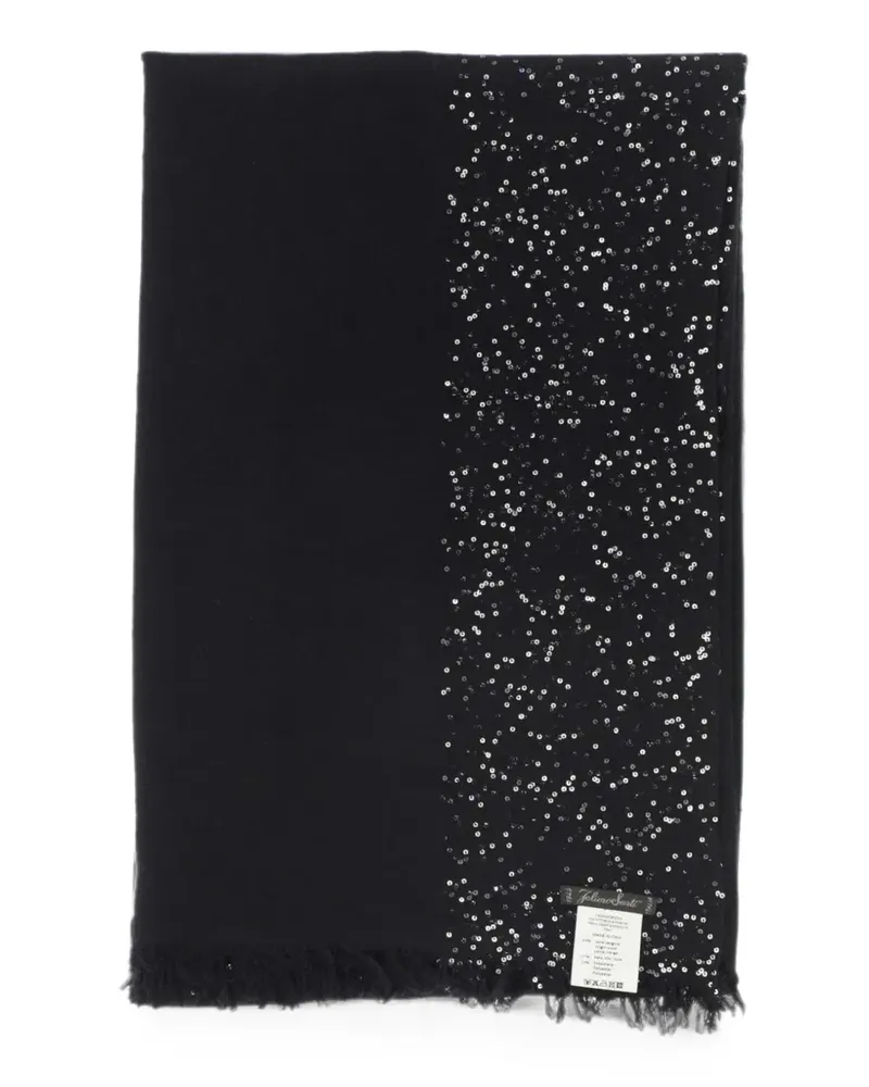 Faliero Sarti Schal mit Pailletten - Schwarz Schwarz