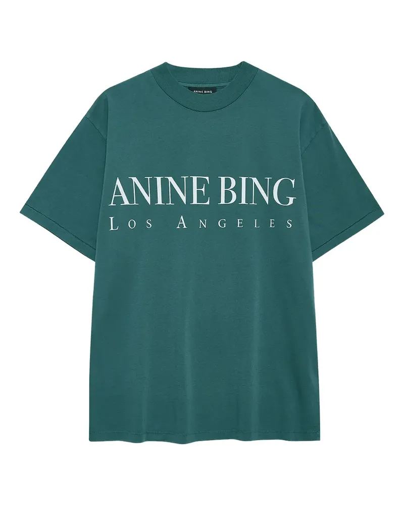 Anine Bing T-Shirt mit Logo-Print - Grün Grün