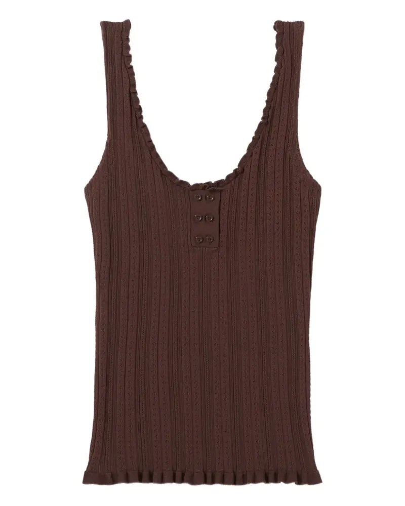 Claudie Pierlot Top mit Rüschen - Braun Braun