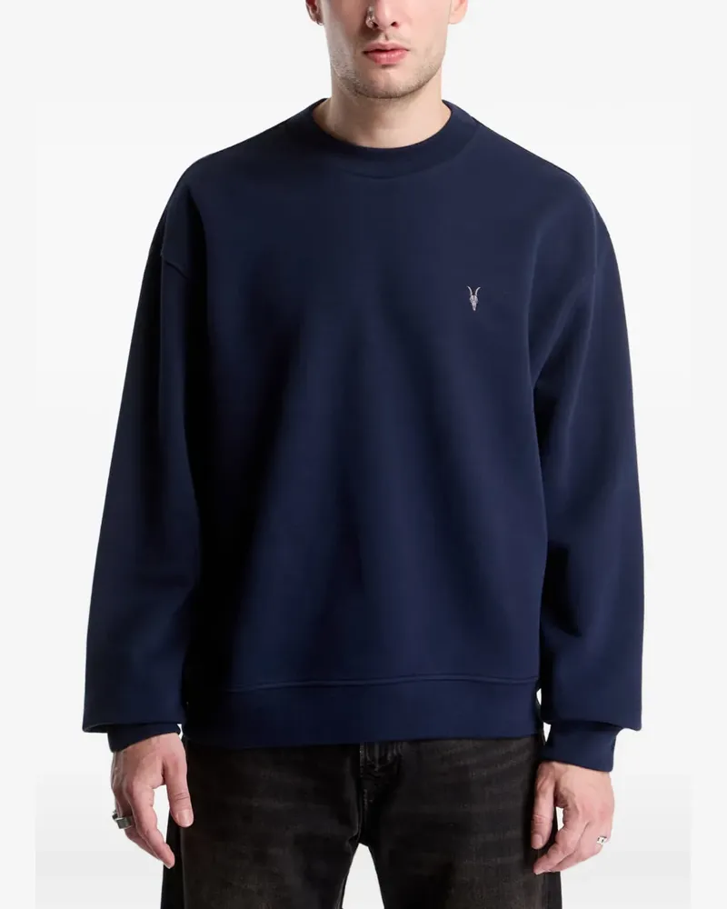 AllSaints Asher Ramskull Sweatshirt mit Logo-Stickerei - Blau Blau