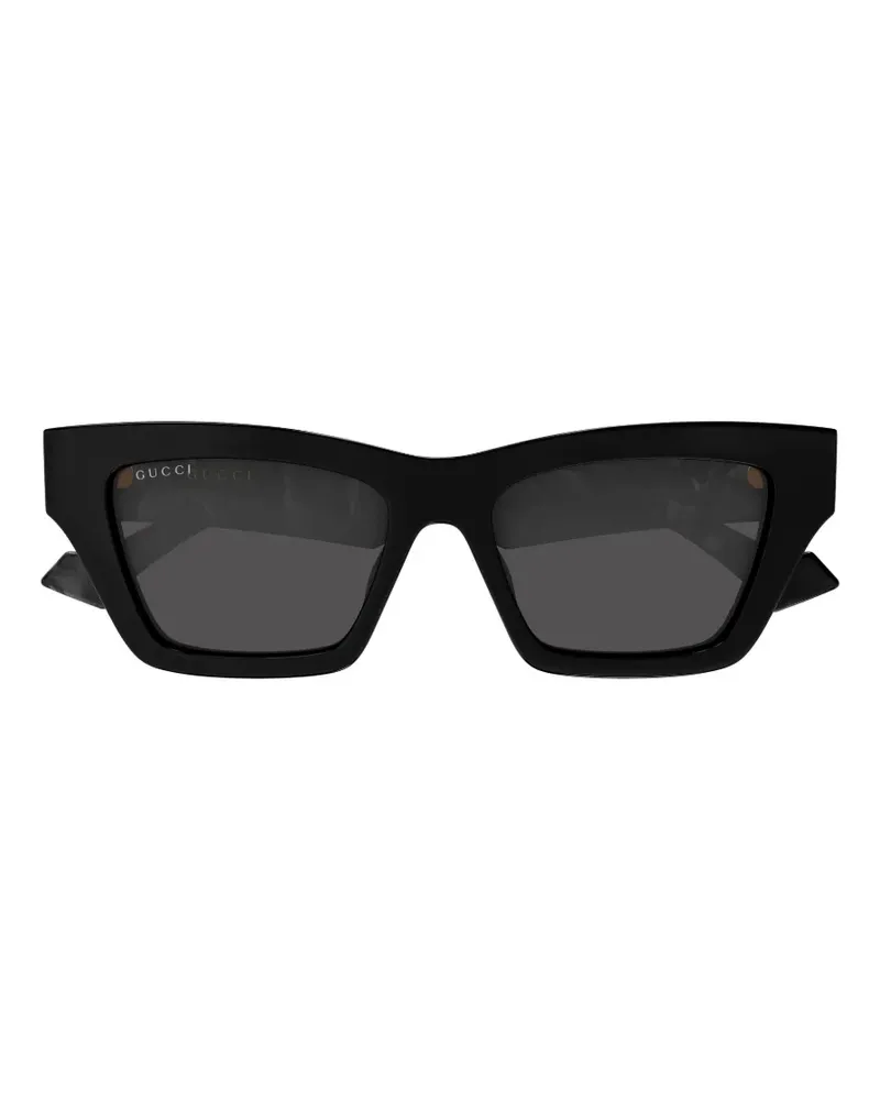 Gucci GG Sonnenbrille mit eckigem Gestell - Schwarz Schwarz