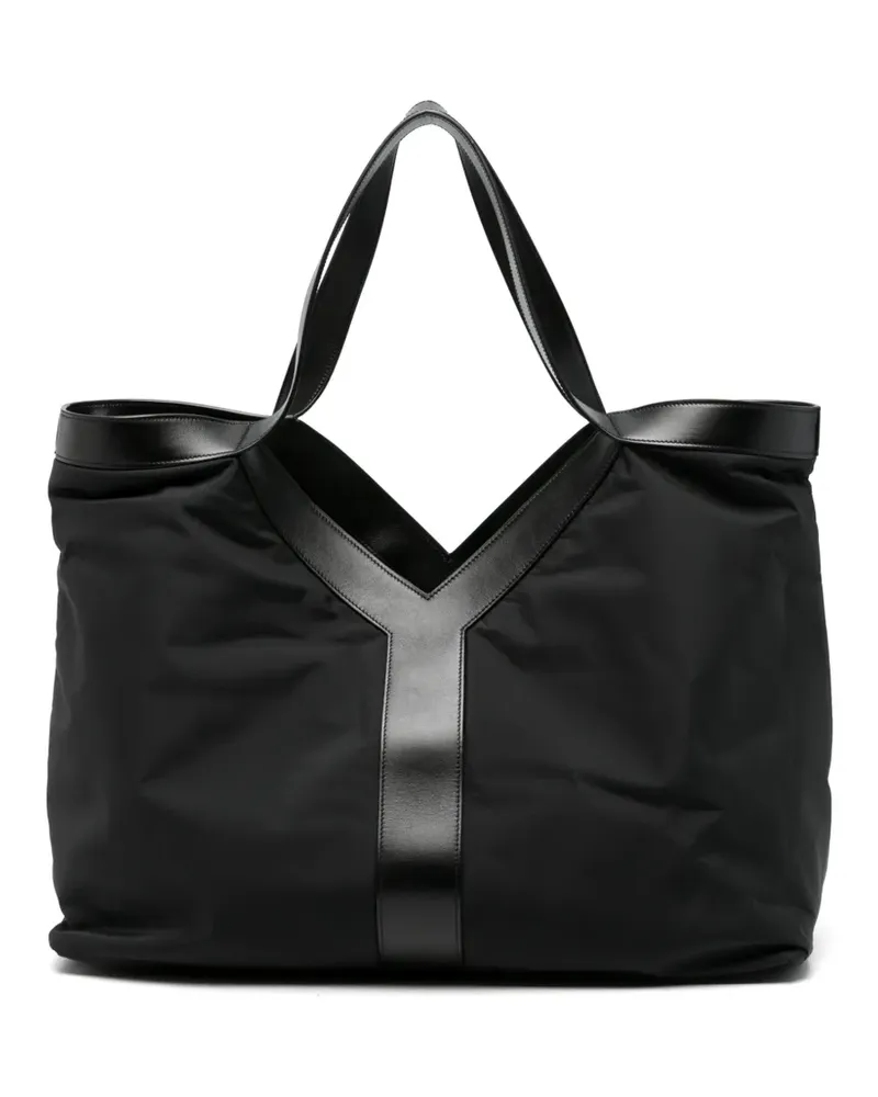 Saint Laurent Große Y Tote Bag aus Nylon - Schwarz Schwarz