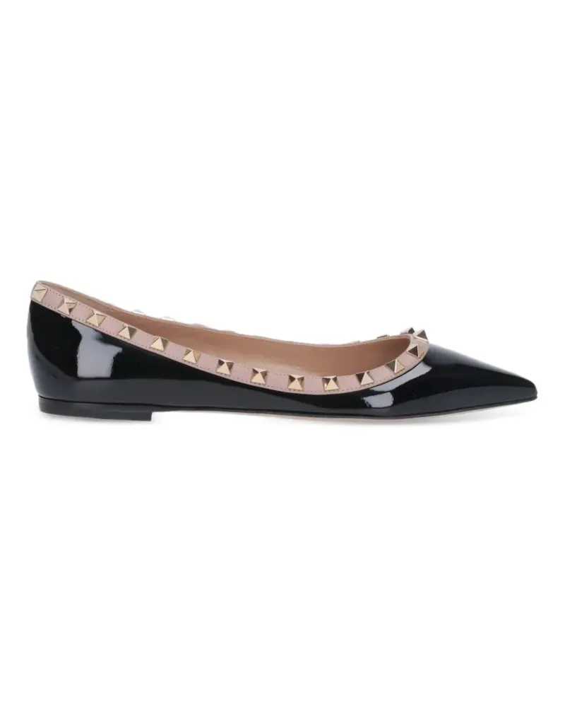 Valentino Garavani Rockstud Ballerinas in Lackoptik - Schwarz Schwarz