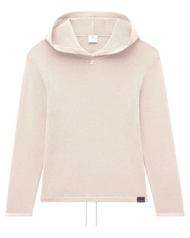 Courrèges Mesh-Pullover mit Logo-Patch - Nude Nude