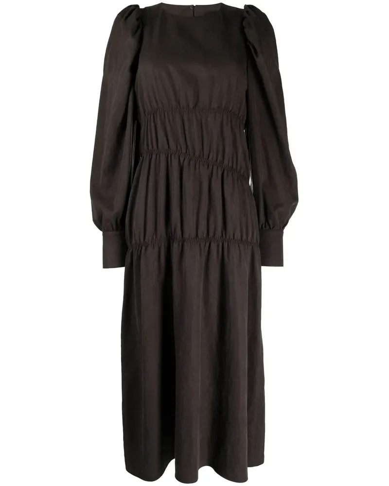 GOEN.J Midikleid mit Puffärmeln - Braun Braun