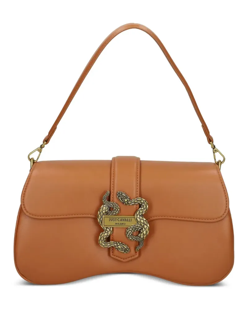 Just Cavalli Schultertasche mit Schlangen-Schnalle - Orange Orange