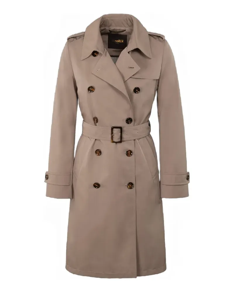 MOORER Doppelreihiger Giverny-Ft Trenchcoat mit Gürtel - Nude Nude