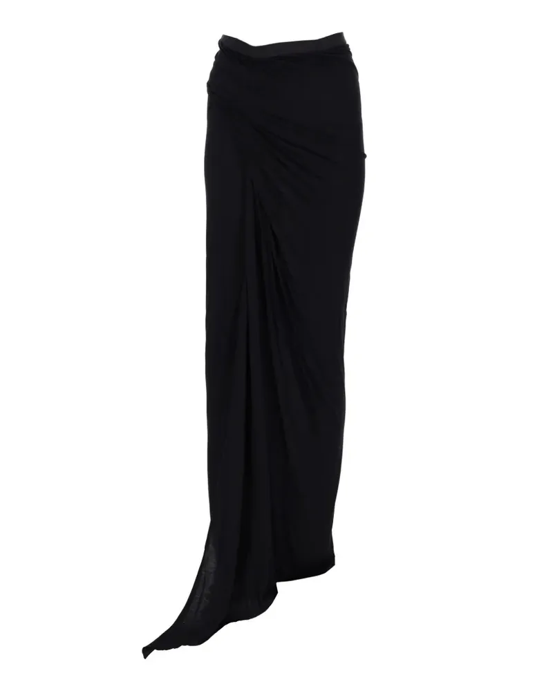 Rick Owens Lilies draped midi skirt - Schwarz Schwarz